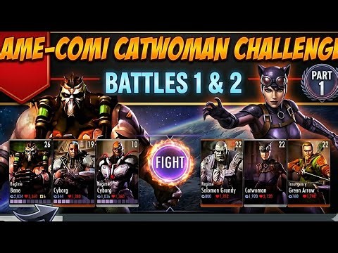 Injustice Mobile | Ame-Comi Catwoman Challenge | Battle 1 & 2 Easy | Part 1 | @UltimateGamerzArena