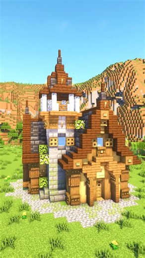 Minecraft Cozy Starter House Timelapse 🏰 #Minecraft #MinecraftShorts