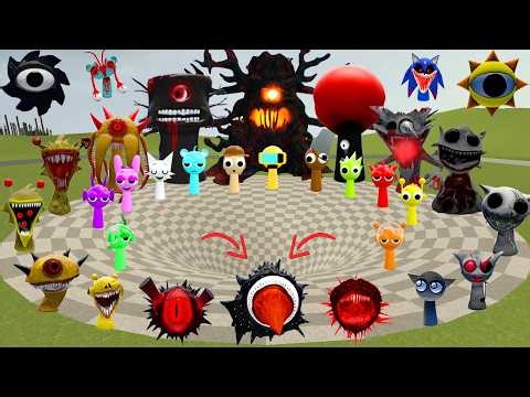DESTROY SPRUNKI MR SUN MOON TREE FUN COMPUTER ALL PHASE SPARTAN KICKING in BIG FUNNEL GMod