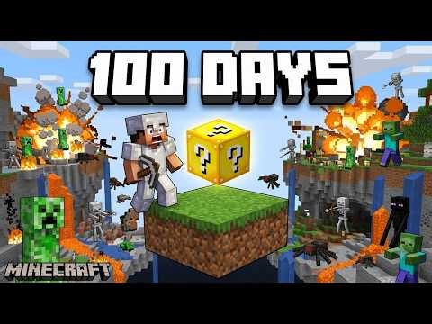 I Survived 100 DAYS on ONE LUCKY BLOCK in Minecraft! 😱🔥