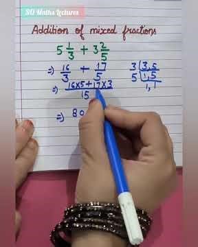 Addition of mixed fractions #shorts #maths #mixedfraction