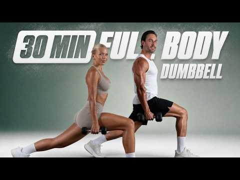 30 Min FULL BODY Dumbbell Strength Workout at Home - Build Muscle