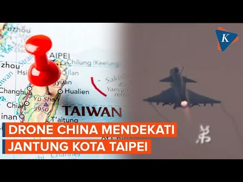 Momen Drone China Mendekati Jantung Kota Taipei Taiwan
