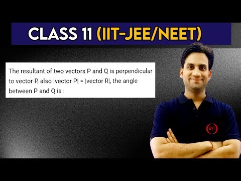 The resultant of two vectors P and Q is perpendicular to vector P, also |vector P| = |vector R|, the