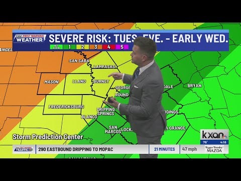 Severe storms, especially in the Hill Country, Tuesday evening through early Wednesday | KXAN Foreca