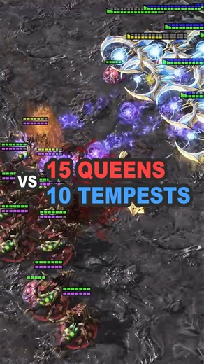 15 Queens vs 10 Tempests: Who wins? | StarCraft 2 #shorts