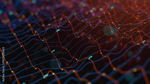 Professional data science loop visualization with moving charts and indicators for corporate and banking presentations