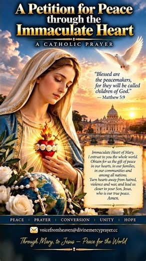A Petition for Peace through the Immaculate Heart 🕊️💙🙏 | A Catholic Prayer for Our World