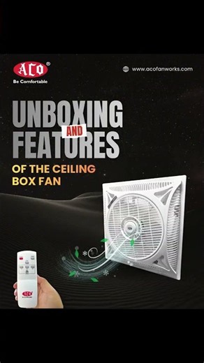 ACO® Decorative Cassette Ceiling fan AP1624 for Home and Office with Remote control Rotating Grill