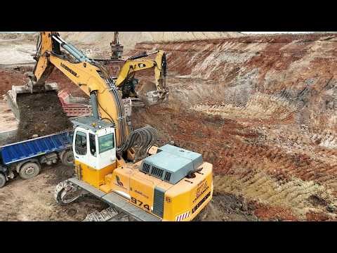Liebherr 984-974 & Cat 385C Excavators Loading Mercedes & MAN Trucks - Sotiriadis/Labrianidis 4k