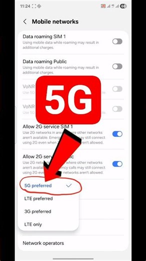 5g network settings | 5g setting kaise karen | 5g mobile kaise karen | 5g 💎 #5g #5ginternet #shorts