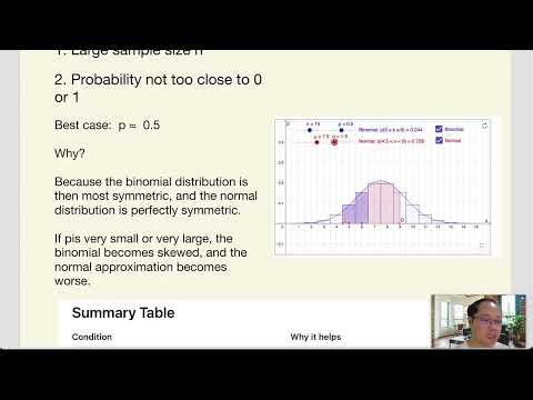 Normal Approximation to Binomial Distribution — Conditions and Detailed Example P52 Nov 2023