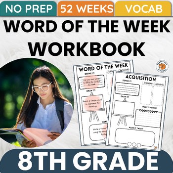 8th Grade Core Word of The Week Workbook ALL YEAR Weeks Vocabulary Time Fillers