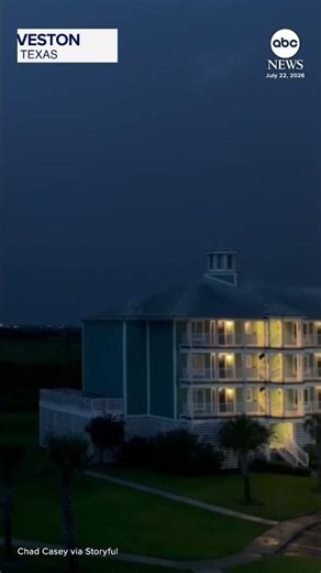 Lightning flashes over Texas as Tropical Storm Bertha approaches