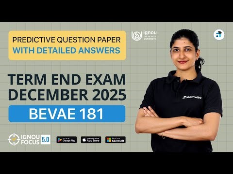 BEVAE 181 Environmental Studies | Predictive Question Paper | TEE December 2025 #ignouexam