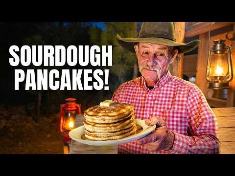 Perfect Sourdough Pancakes - Early Morning Cowboy Breakfast in Cast Iron
