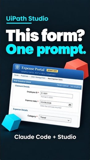 I automated this expense form with one prompt: Claude Code in UiPath Studio