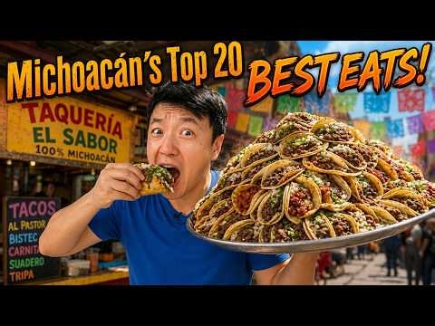 Top 20 BEST TACOS & LOCAL EATS in Michoacán Mexico (Ultimate Food Tour)