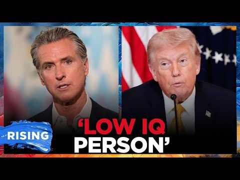 Trump Says Gavin Newsom SHOULDN'T Be President Over DYSLEXIA: 'LOW IQ PERSON' | RISING