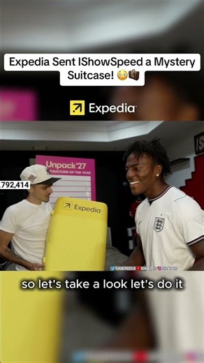 IShowSpeed Unboxes Expedia’s Mystery Suitcase! 😱 #IShowSpeed #Expedia #SpeedUnboxing