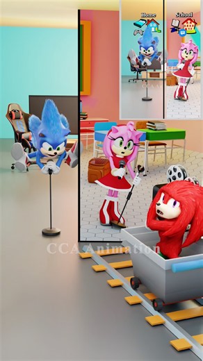 SONIC &AMY ROSE HOME 🏠 vs SCHOOL 🏫 SINGING CHALLENGE (BEHIND THE SCENE) #sonic #funny