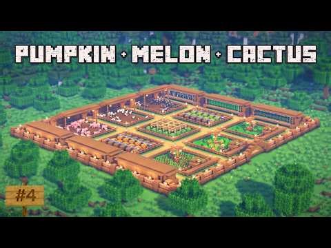 Minecraft: Automatic Pumpkin, Melon and Cactus Farm (Bedrock & Java) | Farmland Part 4