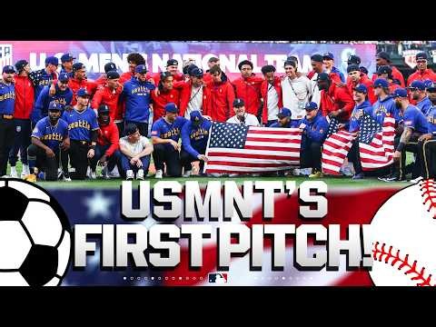 The U.S. Men's National Team throws out the first pitch at the Mariners Game! 🇺🇸⚽