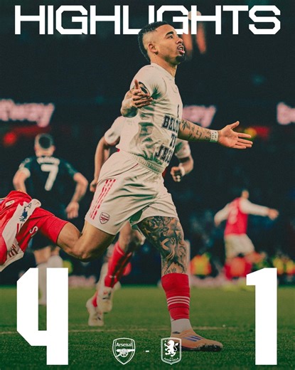 One more gift to give 🎁 Highlights from our 4-1 win over Aston Villa are LIVE, Gooners 📺 | Arsenal