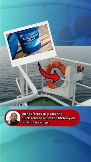 GREASE THE QUICK RELEASE PIN ON THE SHIP'S BRIDGE WINGS | LSA