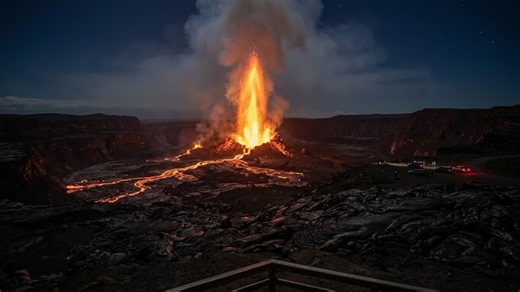 Kīlauea volcano in Hawaii erupts with lava fountains soaring 720 feet