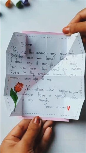 MAKING A UNIQE LETTER FOR HER || HOW TO MAKE PAPER LETTER ✉ ‪@hardexperiment‬ #girlinvitation