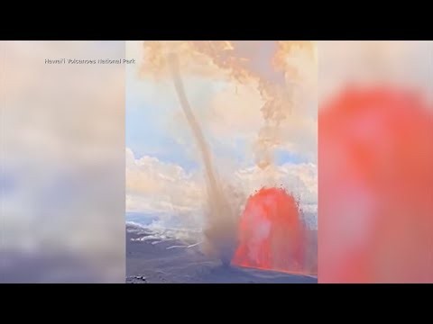 Rare 'vornado' spotted during eruption at Hawaii's Kilauea volcano