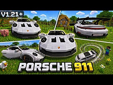 Minecraft Car Mod 🚗 | Porsche 911 Addon for MCPE 1.21+ | Smooth Driving | Super Car Mod for Android