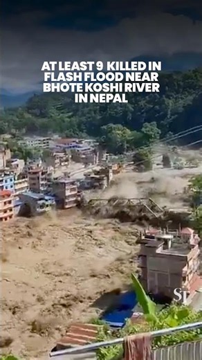 Flash flood in mountainous region of Rasuwa, Nepal, washes away villages and infrastructure, kills 9