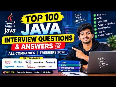 🔥 Top 100 Java Interview Questions & Answers 💯 | All Companies | Freshers 2026 | Engineers Life