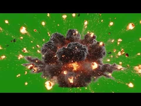 Explosion Burst on Green Screen