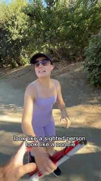 Blind girl tries to walk like a sighted person…
