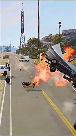 Realistic Highway Car Crashes #189