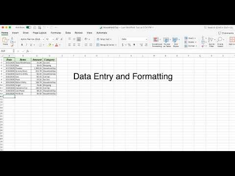 Excel Basics:Data Entry & Formatting for Beginners