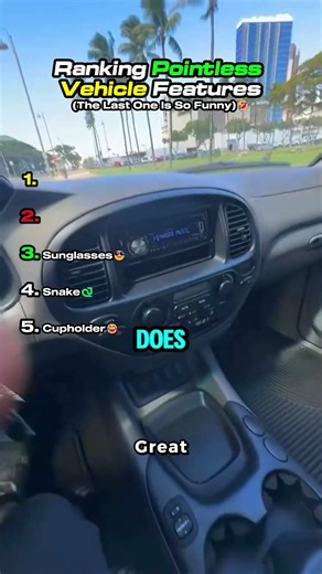 Ranking Pointless Vehicle Features