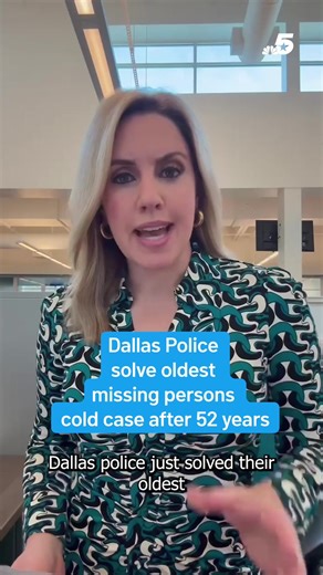 Dallas Police solve oldest missing persons cold case after 52 years The Dallas Police Department has solved its oldest missing persons case, bringing closure to a family more than 50 years after their loved one disappeared. Tap the 'Read article by NBCDFW' tab above for the full story 🗞️ #coldcase #dallas