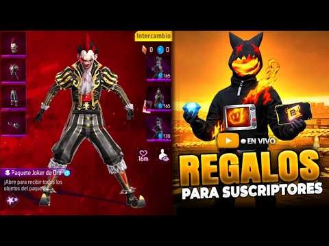 Regalando DIAMANTES y PASES BOOYAH a suscriptores en FREE FIRE en vivo 🔥 Ya llego el JOKER y BUFON 🃏