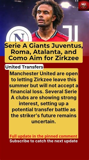 Manchester United Set Transfer Joshua Zirkzee | Serie A Giants Juventus, Roma, Atalanta, & Como