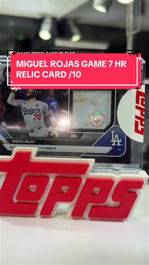 GAME-USED BASE FROM GAME 7 OF 2025 WORLD SERIES (when Miguel tied the game with a HR in the 9th inning!!!) #miguelrojas #card