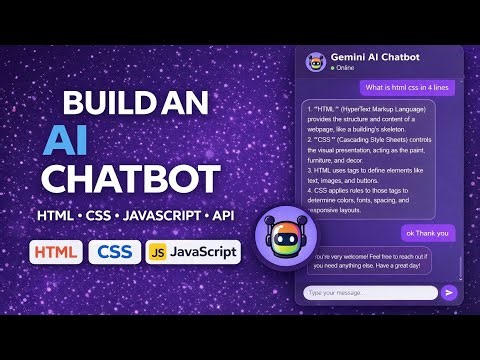 🚀 Build an AI Chatbot using Gemini API with HTML, CSS & JavaScript 🤖 | Step-by-Step Tutorial
