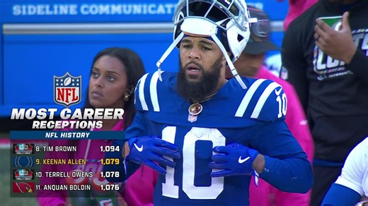 Keenan Allen moves above Terrell Owens on NFL's all-time receptions list