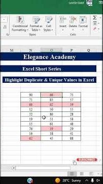 Highlight Duplicate & Unique Values in Excel 🔥#excel #msexcel #eleganceacademy #highlights