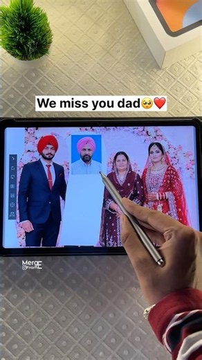 Emotional surprise gift for wife 🥺❤️| Digital Merge | Family Photo Merge #shorts #merge #digitalart