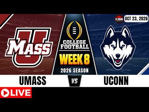 MASSACHUSETTS VS UCONN LIVE 🏈 College Football Live Week 8 | Scoreboard & Play-by-Play