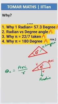 why 1 Radian= 57.3 Degree approx. 🔥 | Concept of π, Radian and 22/7#maths #circle #mathconcepts